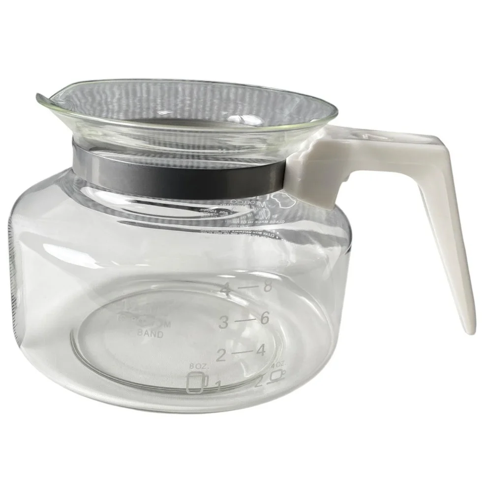 Medelco OneAll Universal 12 Cup‎ Glass Coffee Carafe Replacement White Handle